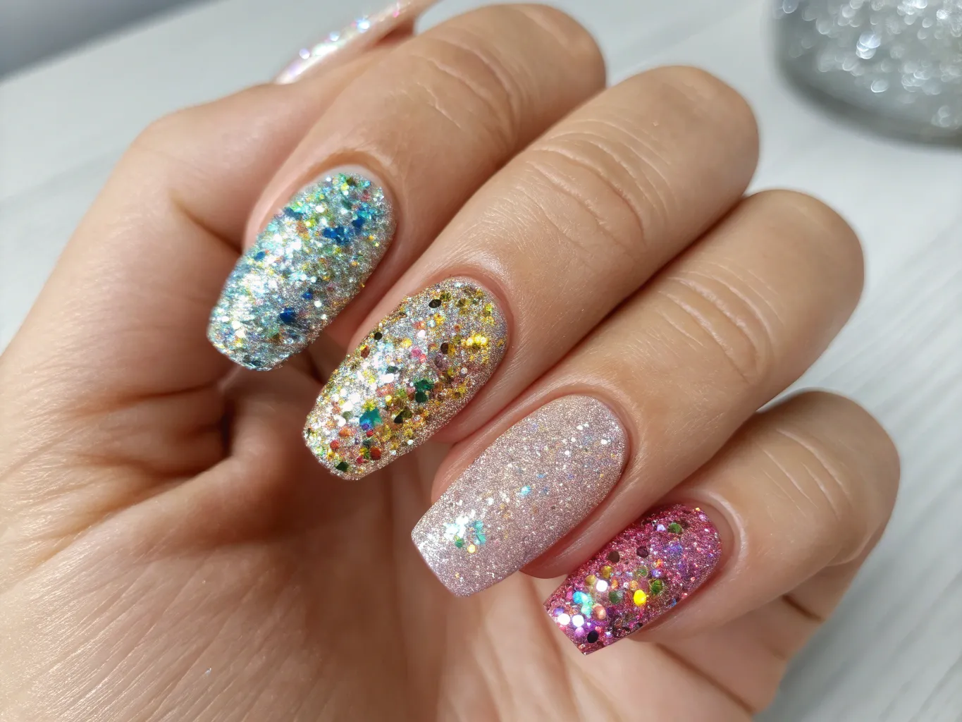 Glitter nagelkonst
