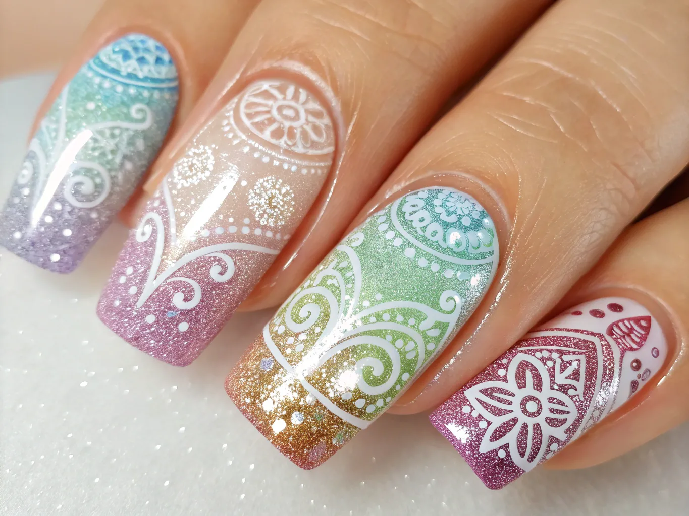 Instagram bild - Nagelkonst med glitter